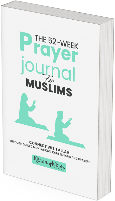 Book cover of The THE 52-WEEK PRAYER JOURNAL FOR MUSLIMS
Connect with Allah Through Guided ​Meditations, Confessions and Prayers.
By Koranophones Academy. Available on Amazon.